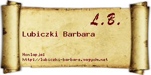 Lubiczki Barbara névjegykártya